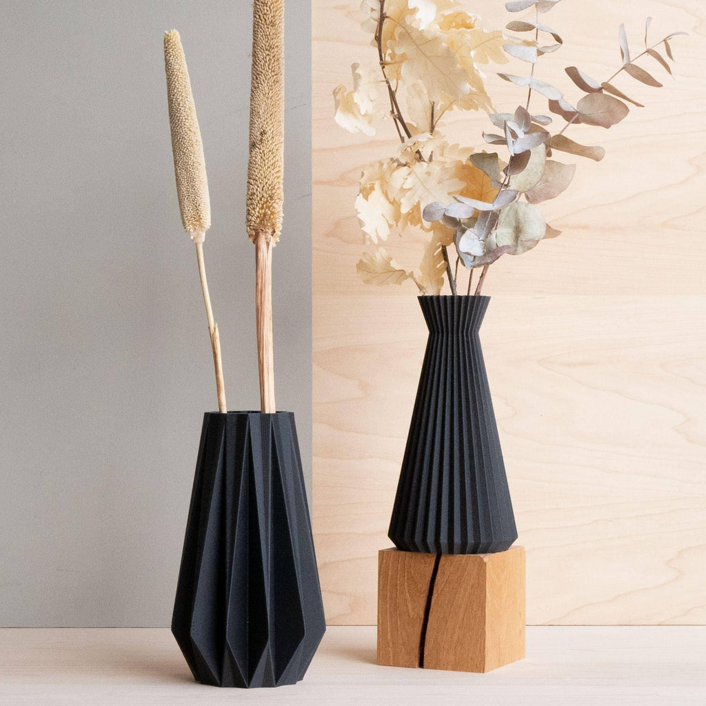 Vase Origami Noir 15cm