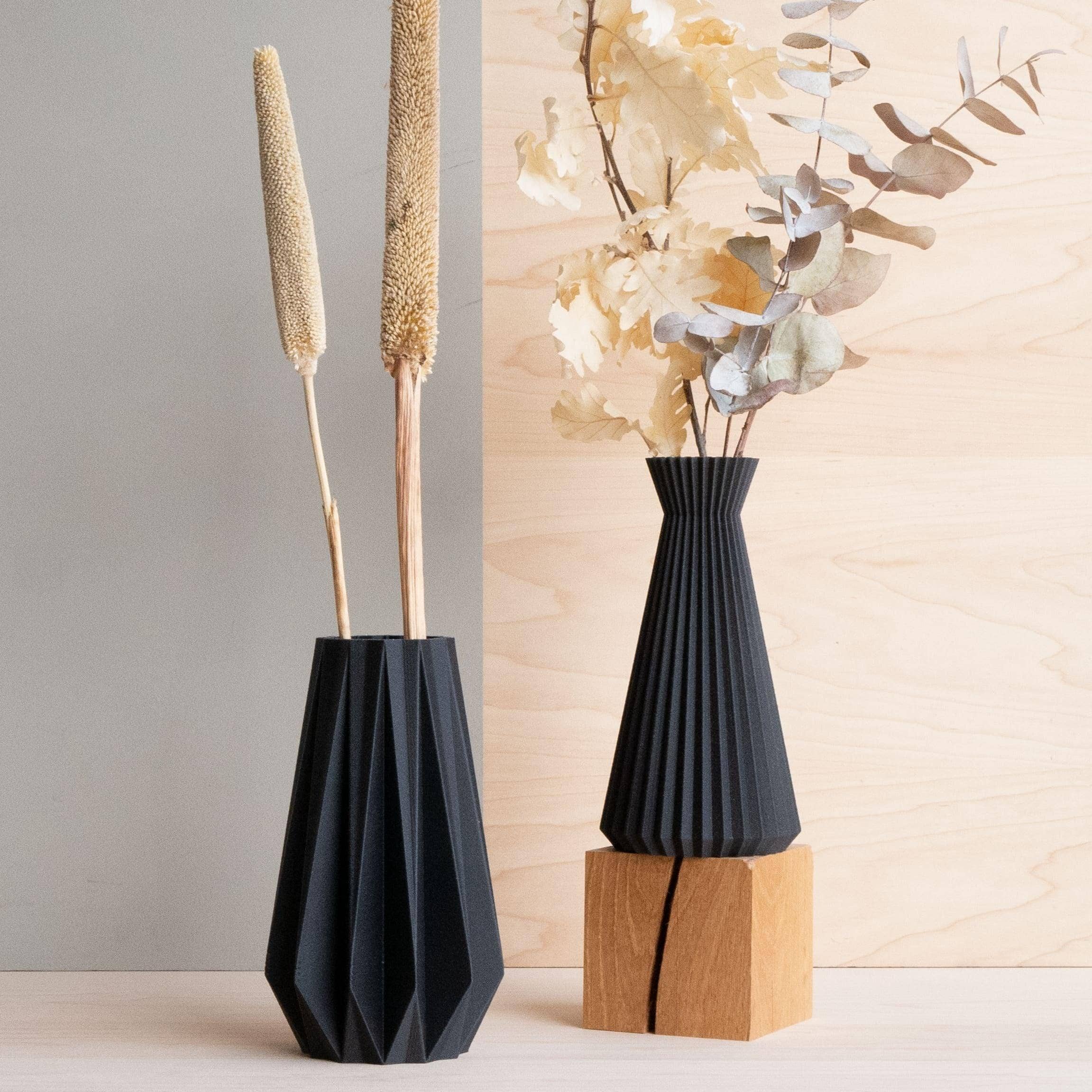 Vase Origami Noir 15cm