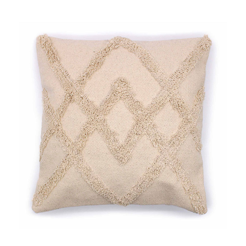 Coussin croisillons crème 45x45cm