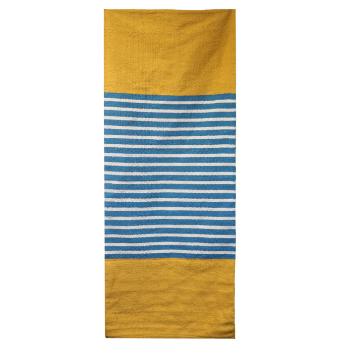 Tapis indien jaune/bleu 70x170