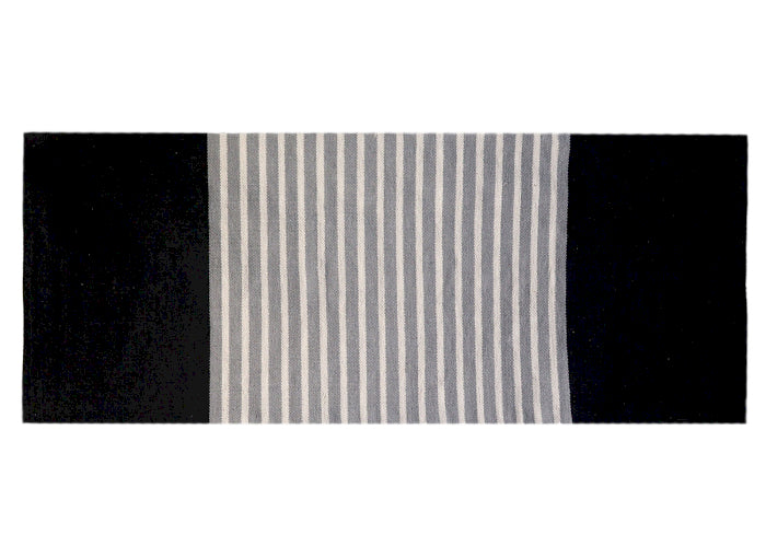 Tapis indien noir/gris 70x170cm