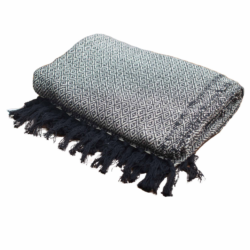 Plaid bohème carbone