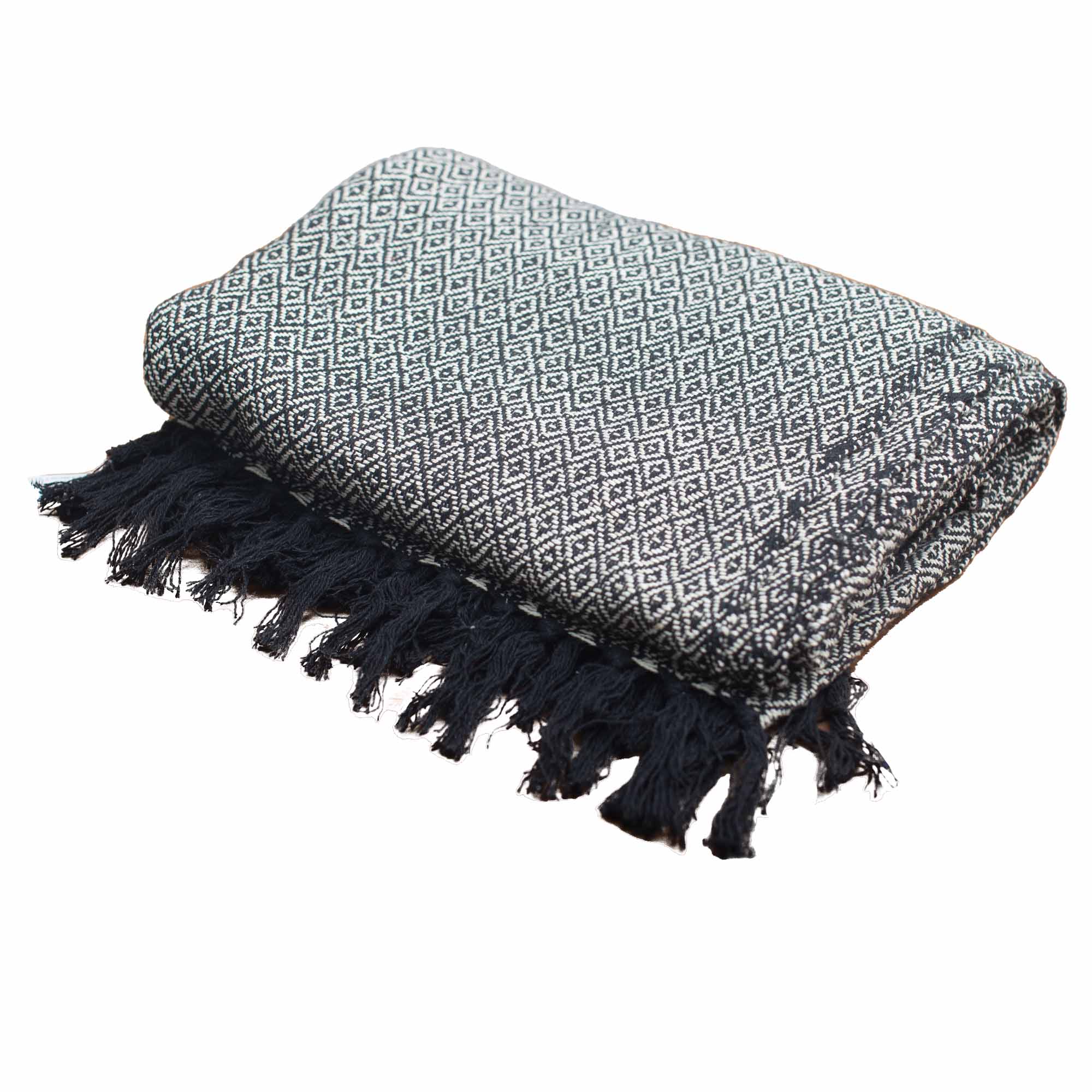Plaid bohème carbone