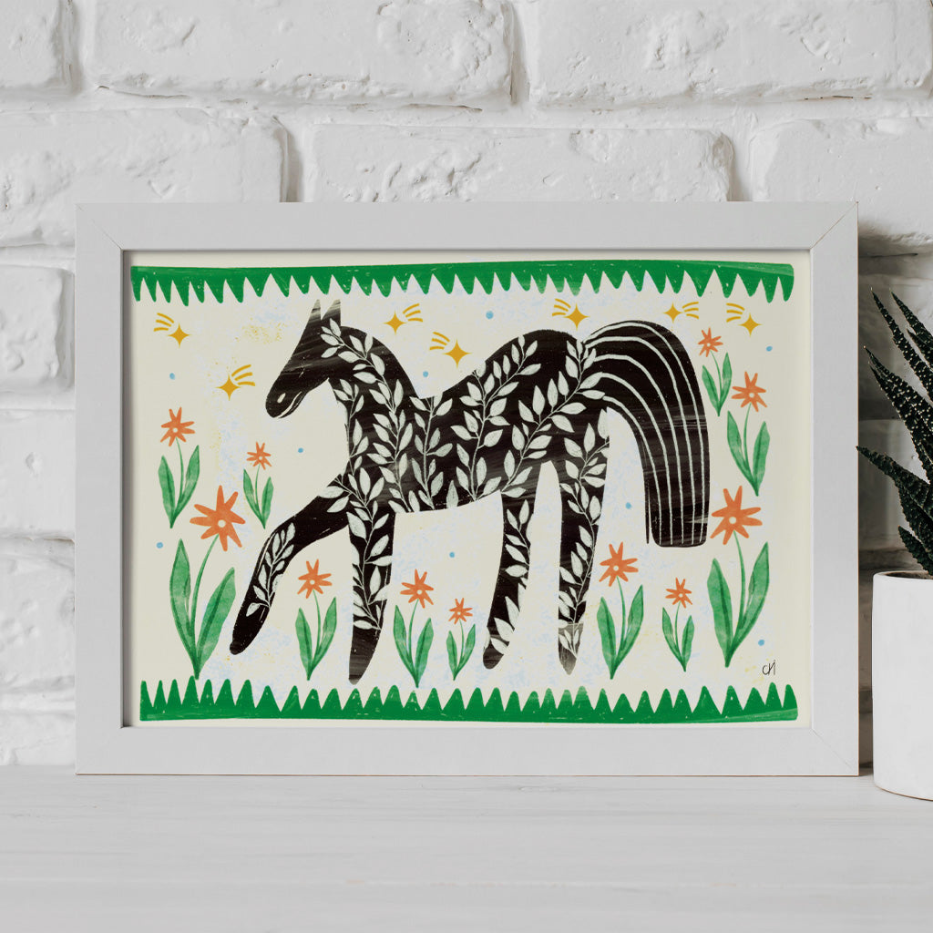 Illustration numérique A4 "Folk Horse"