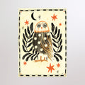 Illustration numérique A4 "Hibou folklorique"