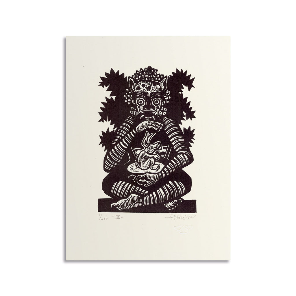 Estampe originale linogravure HIJA DE MAYAHUEL III / Jainite Silvestre