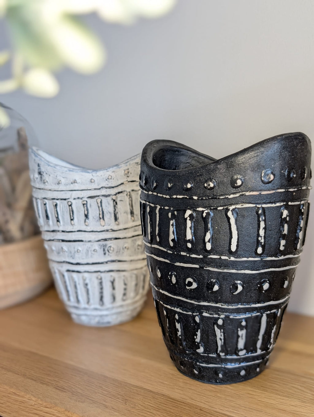 Vase col large - Noir