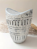 Vase col large - Gris/blanc