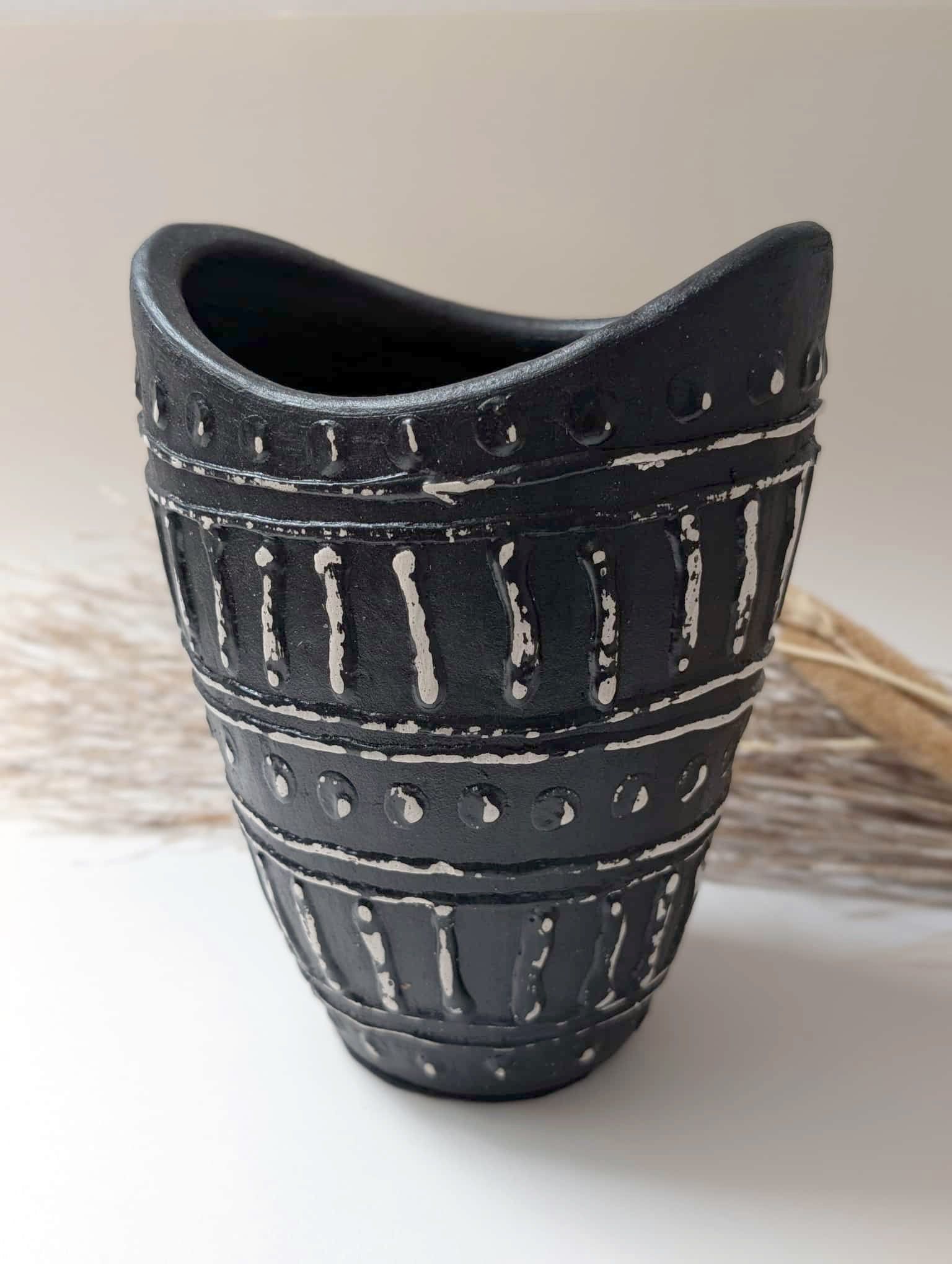 Vase col large - Noir