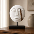 Masque décoratif tribal blanc