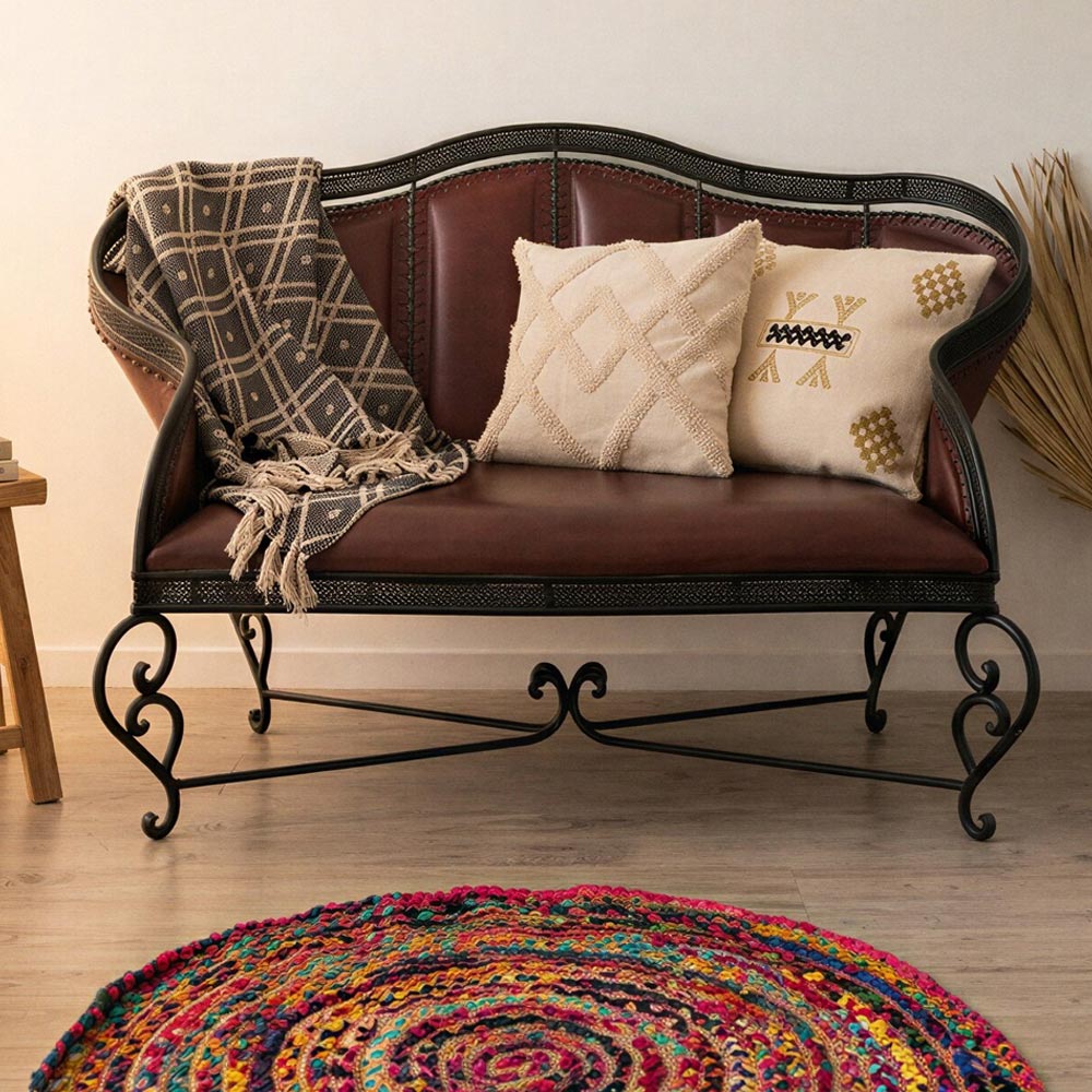 Tapis rond multicolore Ø90cm