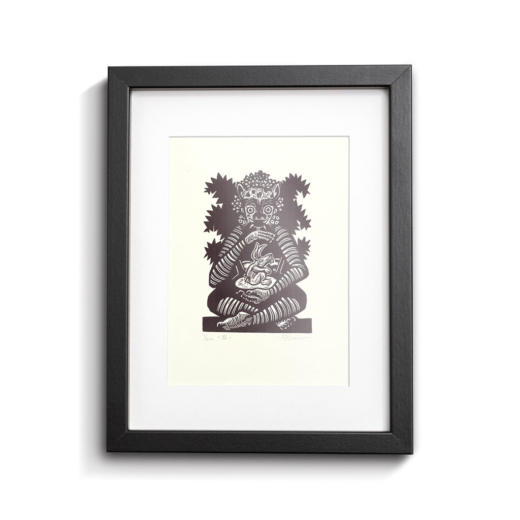Estampe originale linogravure HIJA DE MAYAHUEL III / Jainite Silvestre