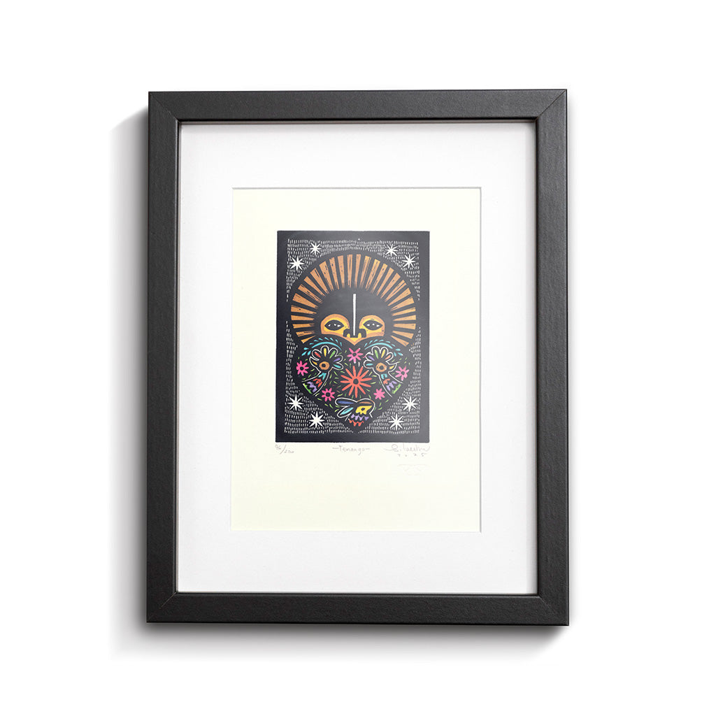 Estampe originale linogravure TENANGO / Jainite Silvestre