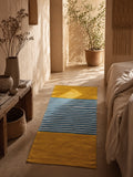 Tapis indien jaune/bleu 70x170