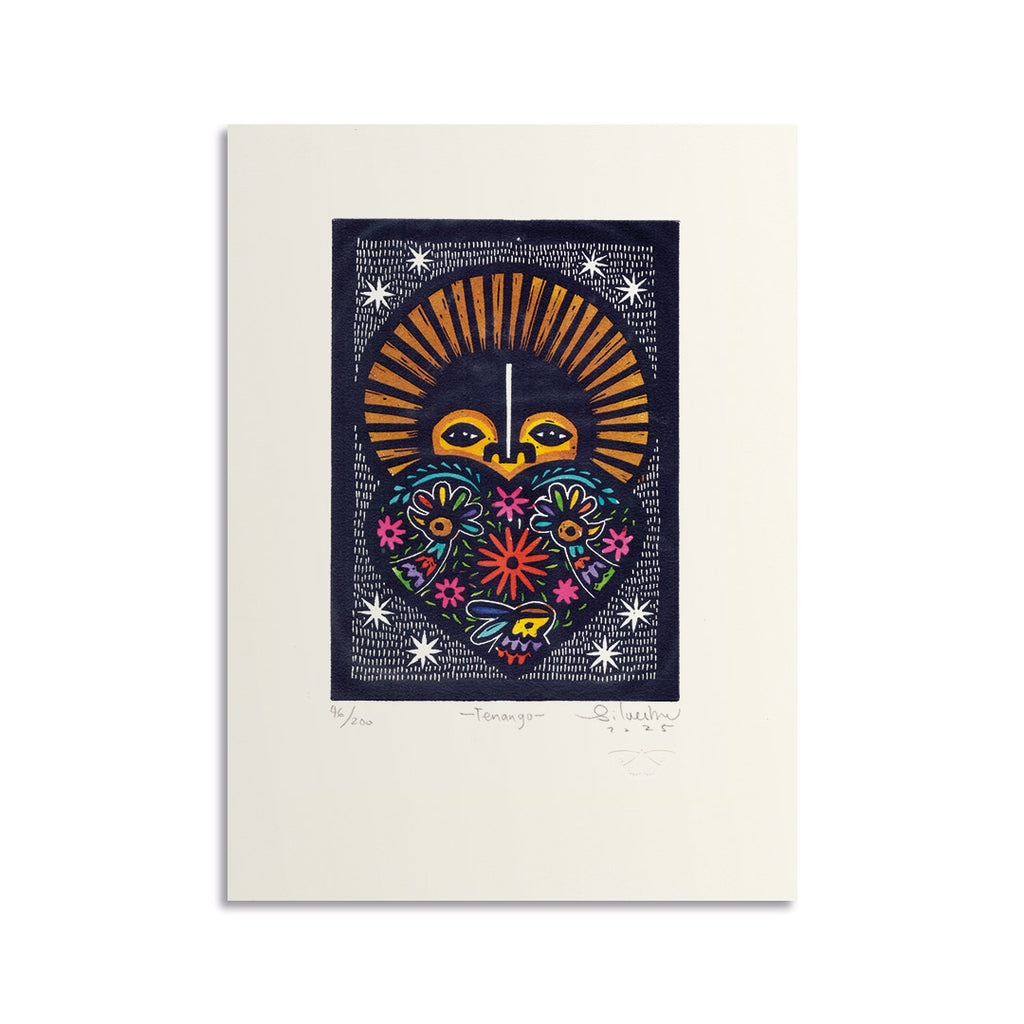 Estampe originale linogravure TENANGO / Jainite Silvestre