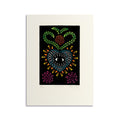Estampe originale linogravure TU MIRAR / Jainite Silvestre